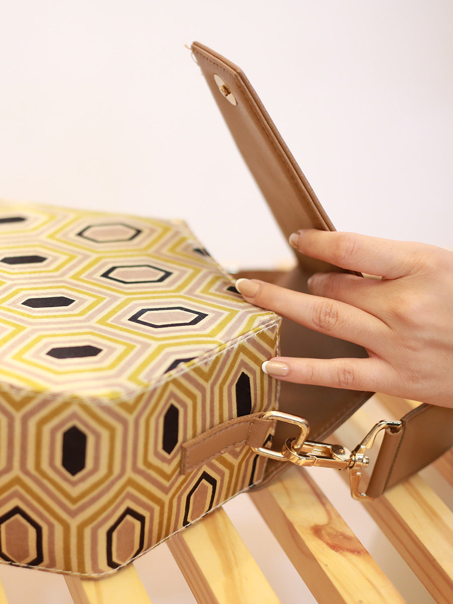 Honeycomb Hexbox - Hexagonal Kutchi Handcrafted Bag