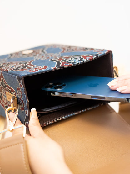 Blue Edgebox - Rectangular Kutchi Handcrafted Bag